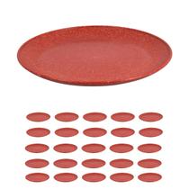 25 UN Prato Lanche Sobremesa Redondo Durável 20cm Vermelho