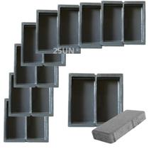 25 Unidades Forma Plastica Dupla p Tijolinho de Calçada Fabricar Obra Piso Concretado Bloquete 20x10x4