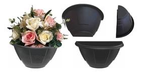 25 Vasos Parede 2,6 Litros Preto Para Jardim Vertical Horta