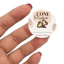 250 Adesivos Etiqueta Cone Trufado Redondo 3 Cm 250 Adesivos Etiqueta Cone Trufado Redondo 3 Cm