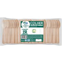 250 Colher Sobremesa 11cm Madeira Eco Doces Sorvete Bolo