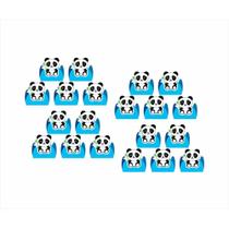 250 Forminhas 4 pétalas p/ doces Panda (azul) - Envio Imediato - Produto artesanal