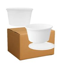 250 Potinhos Multiuso Redondo Com Tampa Lacre 400ml