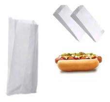 2500un Saco De Papel Branco Mono 15x13 Lanche Hot Dog Pipoca
