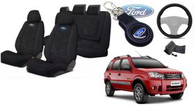 250Kit Tecido EcoSport 2006-2013: Volante + Chaveiro Ford - Aero Print