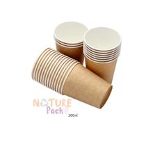 250Un Copo Papel Biodegradável Térmico Água Café 200Ml Kraft - Ecs Sustentaveis