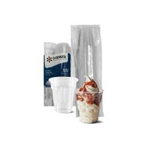 250UN Copo Pote Gomado Sorvete Sundae Com Tampa Transparente 250UN Copo Pote Gomado Sorvete Sundae Com Tampa Transparente