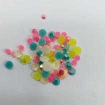 25g Mix Cores Tamanhos Cristal Dome Epoxy Formas Sextavado Chapinha Hotfix Nail Rhinestone Pedrarias Strass para Unha Mi