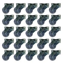 (25pçs) Rodinha 32mm Incolor San Rodízio Base Fixa 4 Furos