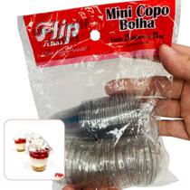 25un Mini Copinhos com Tampa Bolha Transparente 25ml Flip