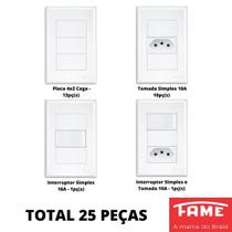 25un Tomadas Interruptores 4x2 Com Placa Evidence FAME K152