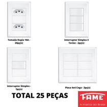 25un Tomadas Interruptores Com Placa 4x2 4x4 Evidence FAME K157