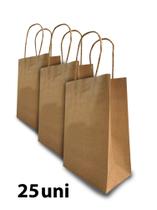 25uni - Sacolas Kraft lisa - 15,5x7,5x18cm