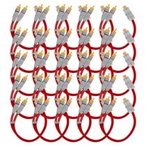 25x Cabo Y Prime Metal 5mm 2 Machos 1 Femea Vermelho RCA