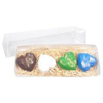 25x Caixa de Acetato B-324 (27x10x5cm) Embalagem para 4 Trufas Coração Lapidado 65g Ref.9836 25x Caixa de Acetato B-324 (27x10x5cm) Embalagem para 4 Trufas Coração Lapidado 65g Ref.9836