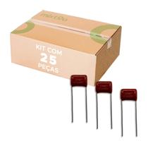 25x Capacitor Poliéster 68nF 400V 683J Para Áudio e Filtro