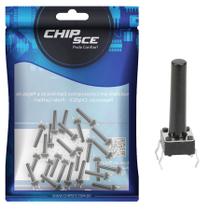 25x Chave Táctil 4 Terminais 6 x 6 x 19mm - 180ºGraus 25x Chave Táctil 4 Terminais 6 x 6 x 19mm - 180ºGraus