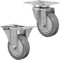 26 Rodízio Giratório + 26 Fixo Pvc Placa Sem Freio 4 Polegadas Schioppa