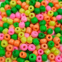 260 Peças Miçanga Chinesa 6/0 Mix Neon Fosco 25g
