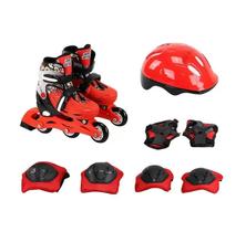 28/31 Vermelho Conjunto Patins 3 Rodas Com Mochila - BBR TOY