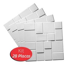 28 Placas Decorativas 3D Kit Revestimento Parede Geométrico
