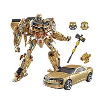 28cm Ouro Bumblebee Transformação Robô Brinquedo Liga Camaro Figura De Ação Meninos Presente De