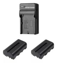 2bateria Np-f550/f570 Iluminador Led + Carregador Np-f C/ Nf