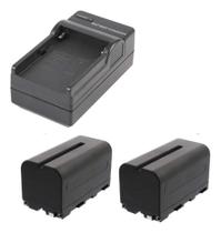 2bateria Np F970 Iluminador Led 7200mah Carregador Np F970 2bateria Np F970 Iluminador Led 7200mah Carregador Np F970