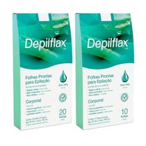 2CX Folhas Prontas Corporais Depilflax Aloe Vera C/20 Unid.