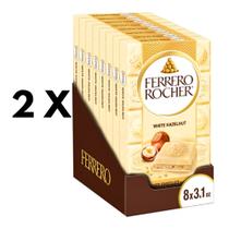 2cxs De Barra De Chocolate Branco FERRERO ROCHER 90g - 16un