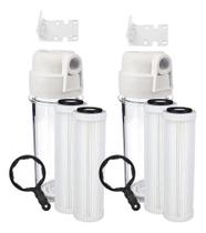 2filtros Água Caixa Dágua Cavalete +4 Refis Plissado Lavável Transparente