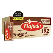 2Kits Sachês Molho Barbecue DAjuda 7G 192Un Para Churrascaria Costela Porco Lanches Acompanhamento