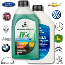 2L - Aditivo Radiador Híbrido IT-C Verde Concentrado + Àgua Desmineralizada Líquido Arrefrecimento Original Tirreno