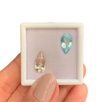 2ø 5,56ct - Água Marinha + Morganita Gota