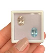 2ø 6,96ct - Água Marinha + Morganita Oval 2ø 6,96ct - Água Marinha + Morganita Oval