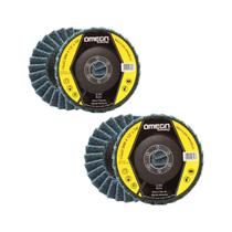 2pc Disco Flap Manta Abrasiva 115mmx22,23mm Azul Fino Inox