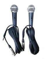 2pç Microfone Com Fio Dinâmico Profissional Metal Cabo 5mts 2pç Microfone Com Fio Dinâmico Profissional Metal Cabo 5mts