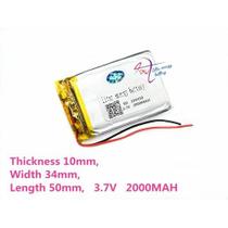 (2pcs) 103450 C/ 2 Fios 2000 Mah 3,7v 10mm X 34mm X 50mm (2pcs) 103450 C/ 2 Fios 2000 Mah 3,7v 10mm X 34mm X 50mm