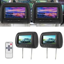 2pcs 7 em controle sem fio encosto de cabeça ajustável monitor de vídeo LCD MP5 display preto