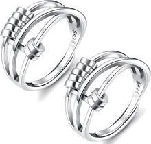 2Pcs Anti Anxiety Rings For Women Men, Fidget Band Ring wit