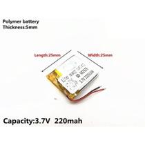 (2pcs)bateria 220 Mah 3,7v 502525 2 Fios 5mmx 25mmx 25mm