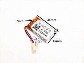 (2pcs) Bateria 3,7v 300mah 7mm X 15mm X 35mm 701535 2 Fios (2pcs) Bateria 3,7v 300mah 7mm X 15mm X 35mm 701535 2 Fios