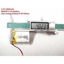 (2pcs)bateria C/2 Fios 3,7v 1000mah 8mm X 30mm X 40mm