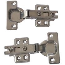 2Pçs Dobradiça Para Armário Aço Inox Caneco 35Mm Reto