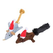 2pcs Pet Cat Toy Simulação Natal Mouse Toy Cat Soft Plush Travesseiro Brinquedo
