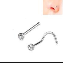 2PÇS Piercing de Nariz Cristal lindo aço cirúrgico