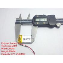 (2pcs)pilha Baterias 3,7v 250mah 5mm X 20mm X 30mm 502030 (2pcs)pilha Baterias 3,7v 250mah 5mm X 20mm X 30mm 502030