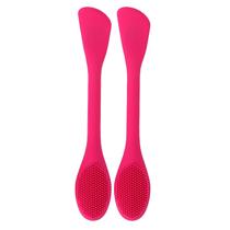 2pcs Silicone Face Cleanser Massageador Escova massageador com espátula de vara facial dupla face para limpeza esfoliante