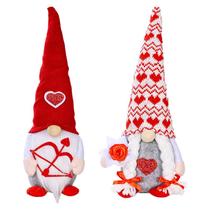 2pcs Valentine Gnome Casal Rose Heart Tomte Elfo Anão Nisse Escandinava Santa Ornamentos Decorações de Bandeja Hierárquica - Tipo A