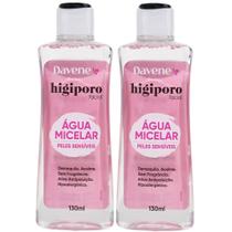 2UN Água Micelar Higiporo Pele Sensível 130ml Davene 2UN Água Micelar Higiporo Pele Sensível 130ml Davene